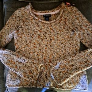 Vtg 90's Multicolored Crew Neck Crop Knit Sweater xs/sm